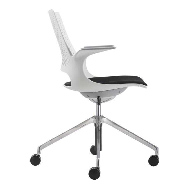 Konfurb Harmony 4 Star Office Chair - Light Grey (charcoal seat), Al Base