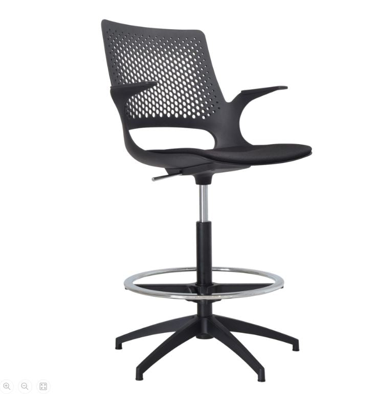 Konfurb Harmony Drafting Office Chair - Black (black seat)