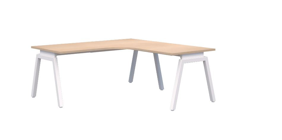 Angle 90° Corner Workstation White Desk 1800X1800X800 (Left Hand Return)