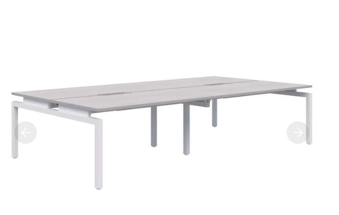 Balance 4 Pod Back-to-Back White Desk 4x1200x700