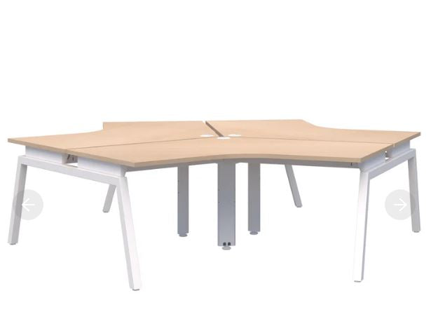 Balance Angle 120° 3 Pod White Desk 1350*1350/800