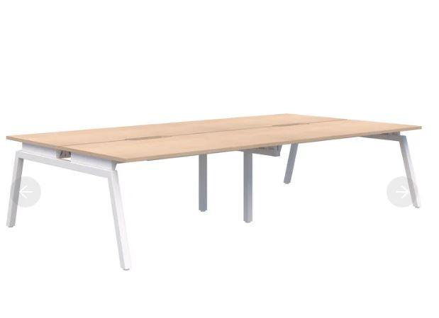 Balance Angle 4 Pod Back-to-Back White Desk 4X1200X800