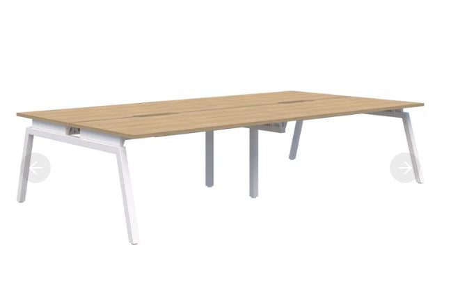 Balance Angle 4 Pod Back-to-Back White Desk 4X1500X800
