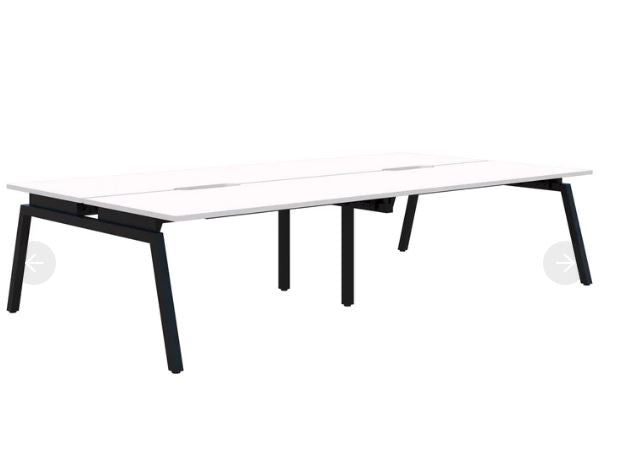Balance Angle 4 Pod Back-to-Back Black Desk 4X1800X800