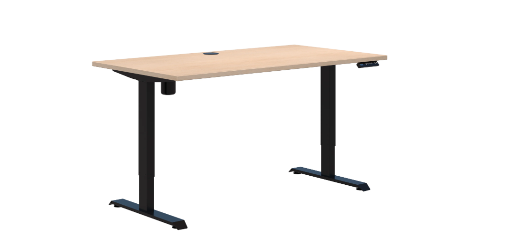 Duo II Electric Black Desk 1600x800