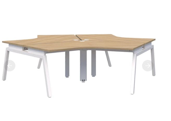 Balance Angle 120° 3 Pod White Desk 1350*1350/800