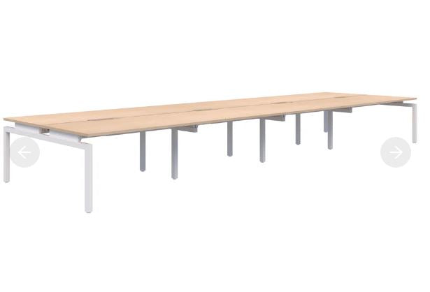Balance 8 Pod Back-to-Back White Desk 8x1800*700