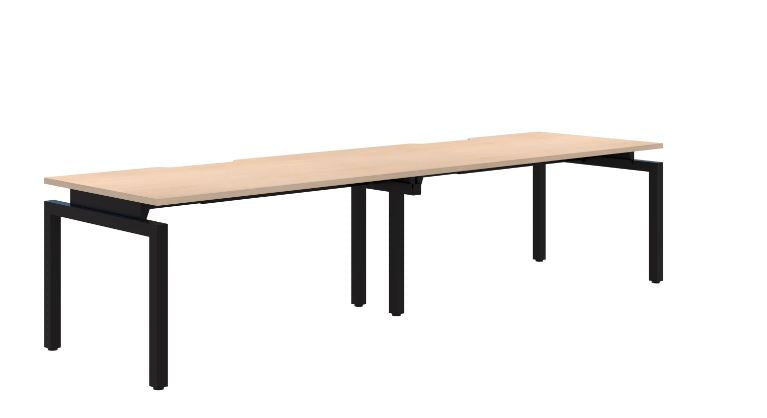 Balance Inline 2 Pod Black Desk 2X1200X700