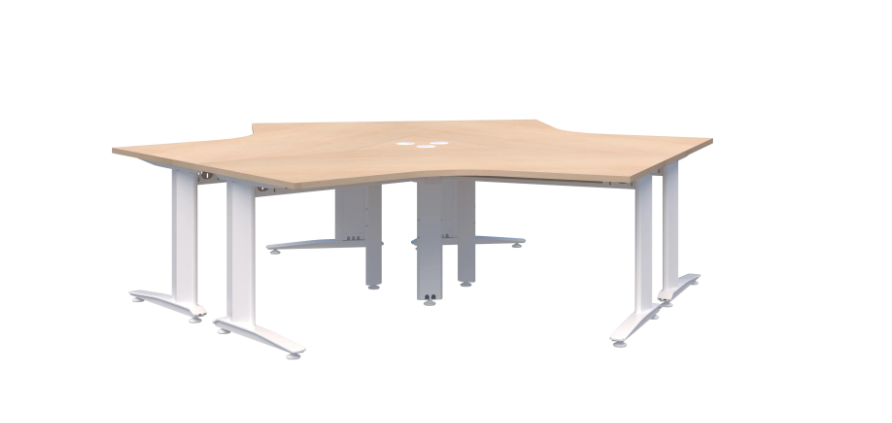 Energy 120° White Desk - 3 Pod 1350x1350x800mmd