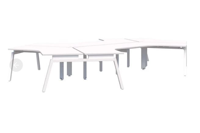 Balance Angle 120° 6 Pod White Desk 1350*1350/800