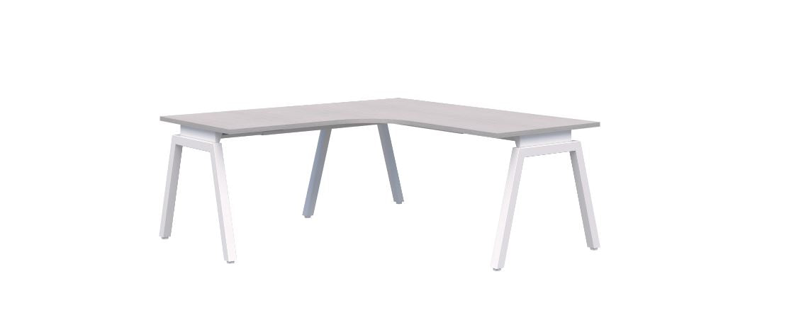 Angle 90° Corner Workstation White Desk 1800X1800X800 (Left Hand Return)