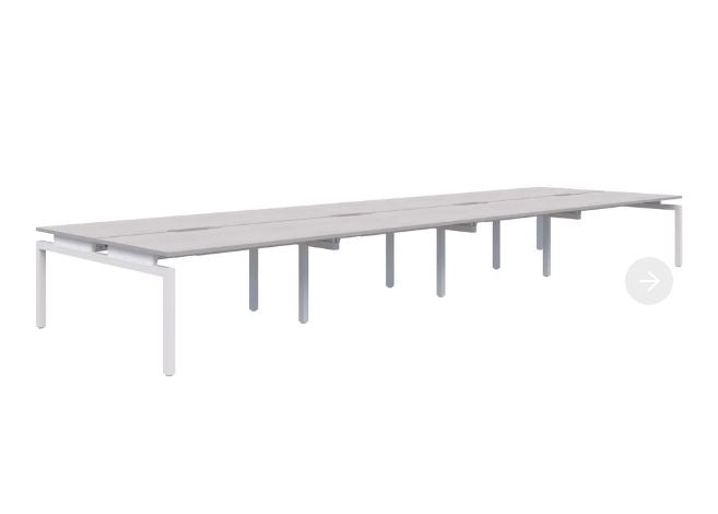 Balance 8 Pod Back-to-Back White Desk 8x1500*800