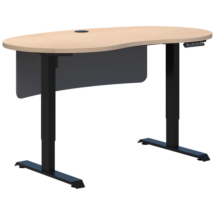 Duo II Electric Black Desk - Bean Shape inc Modesty