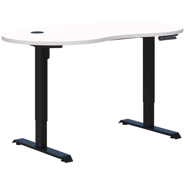 Duo II Electric Black Desk - Bean Shape