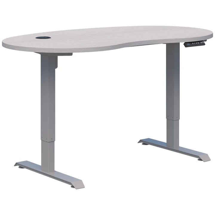 Duo II Electric Silver Desk - Bean Shape