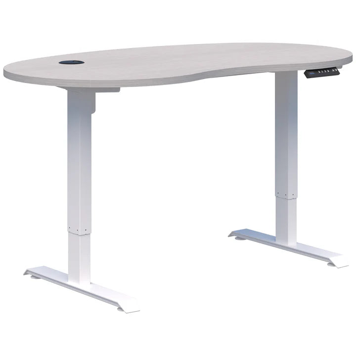 Duo II Electric White Desk - Bean Shape