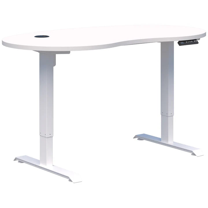 Duo II Electric White Desk - Bean Shape