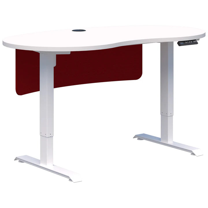 Duo II Electric White Desk - Bean Shape inc Modesty