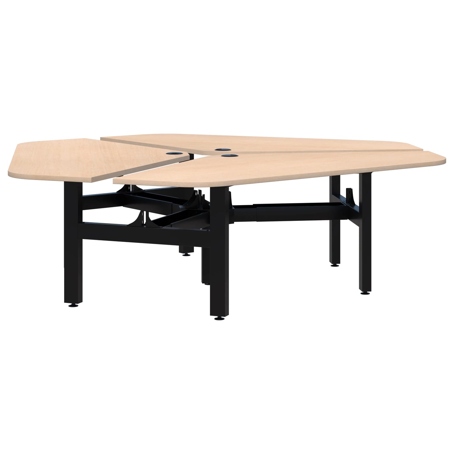 Summit II Fixed Height 120° Rotor 3 Pod Black Desk