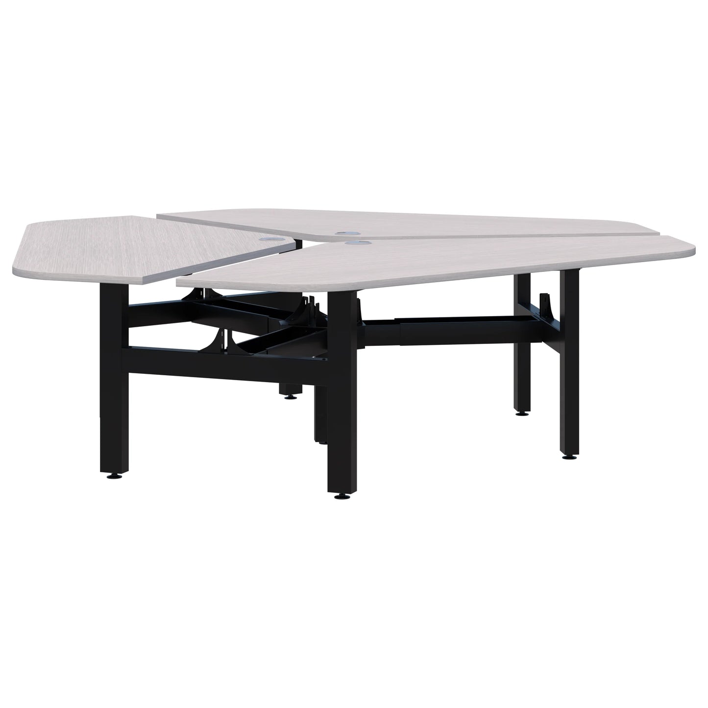 Summit II Fixed Height 120° Rotor 3 Pod Black Desk