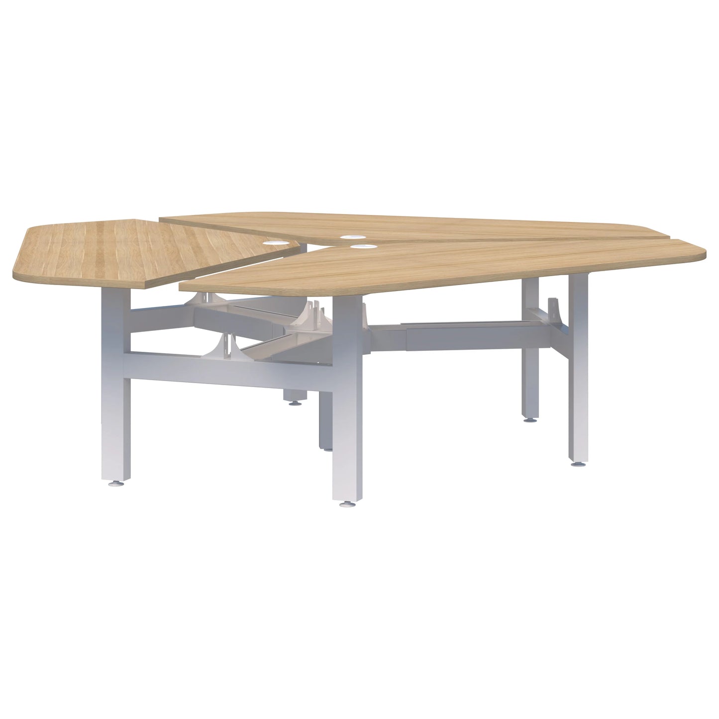 Summit II Fixed Height 120° Rotor 3 Pod White Desk