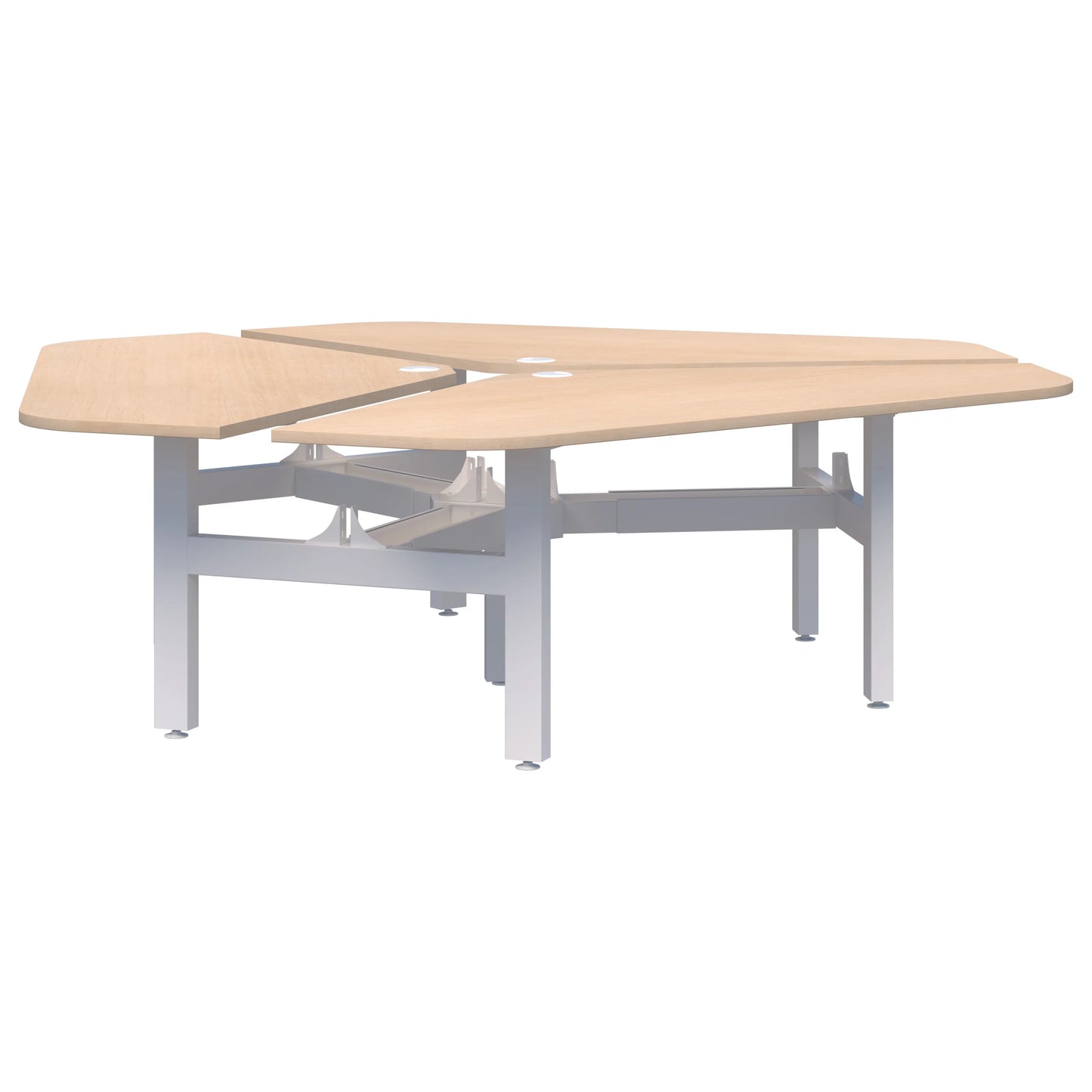 Summit II Fixed Height 120° Rotor 3 Pod White Desk