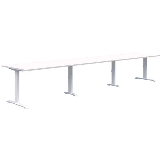 Summit II Fixed Height Inline 3 Pod White Desk 3x1500x800