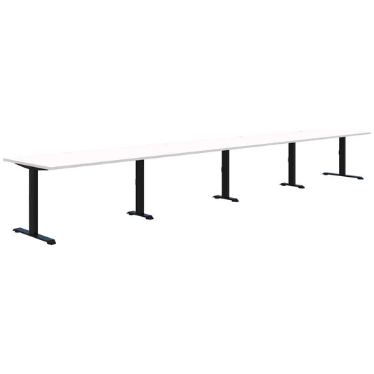 Summit II Fixed Height Inline 4 Pod Black Desk 4x1500x800