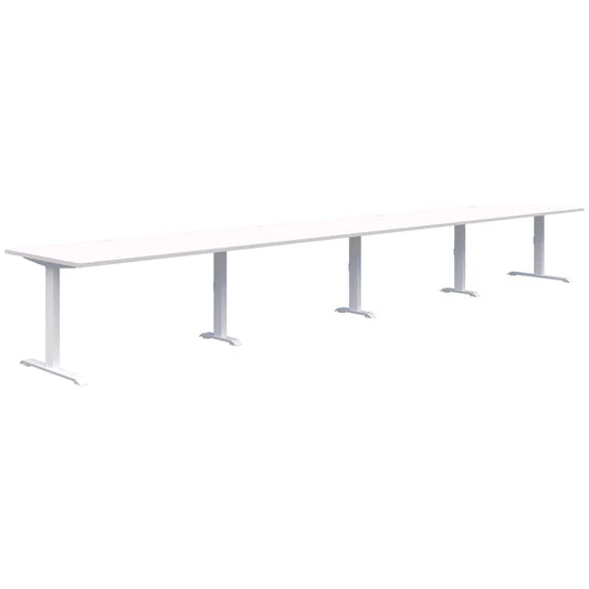 Summit II Fixed Height Inline 4 Pod White Desk 4x1800x800