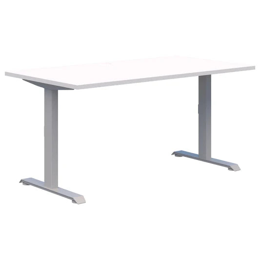 Summit II Single Fixed Height Silver Desk 1500x800
