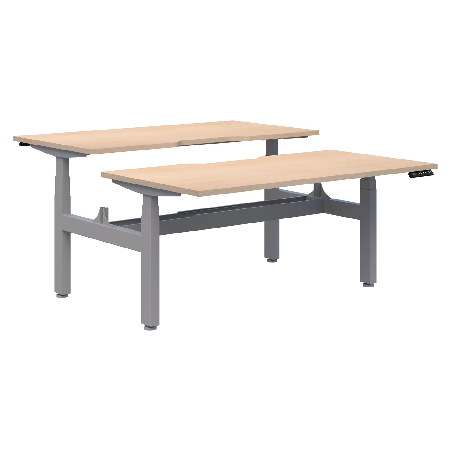 Summit II Electric Back-to-Back 2 Pod Silver Desk 2x1500x800