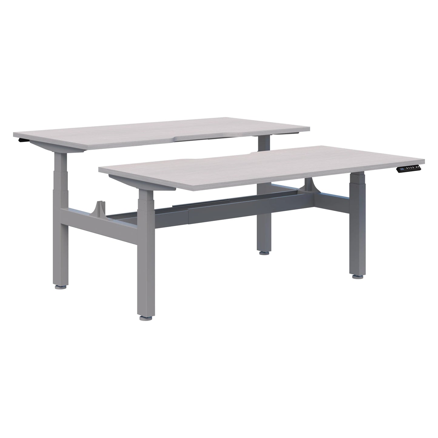 Summit II Electric Back-to-Back 2 Pod Silver Desk 2x1500x800