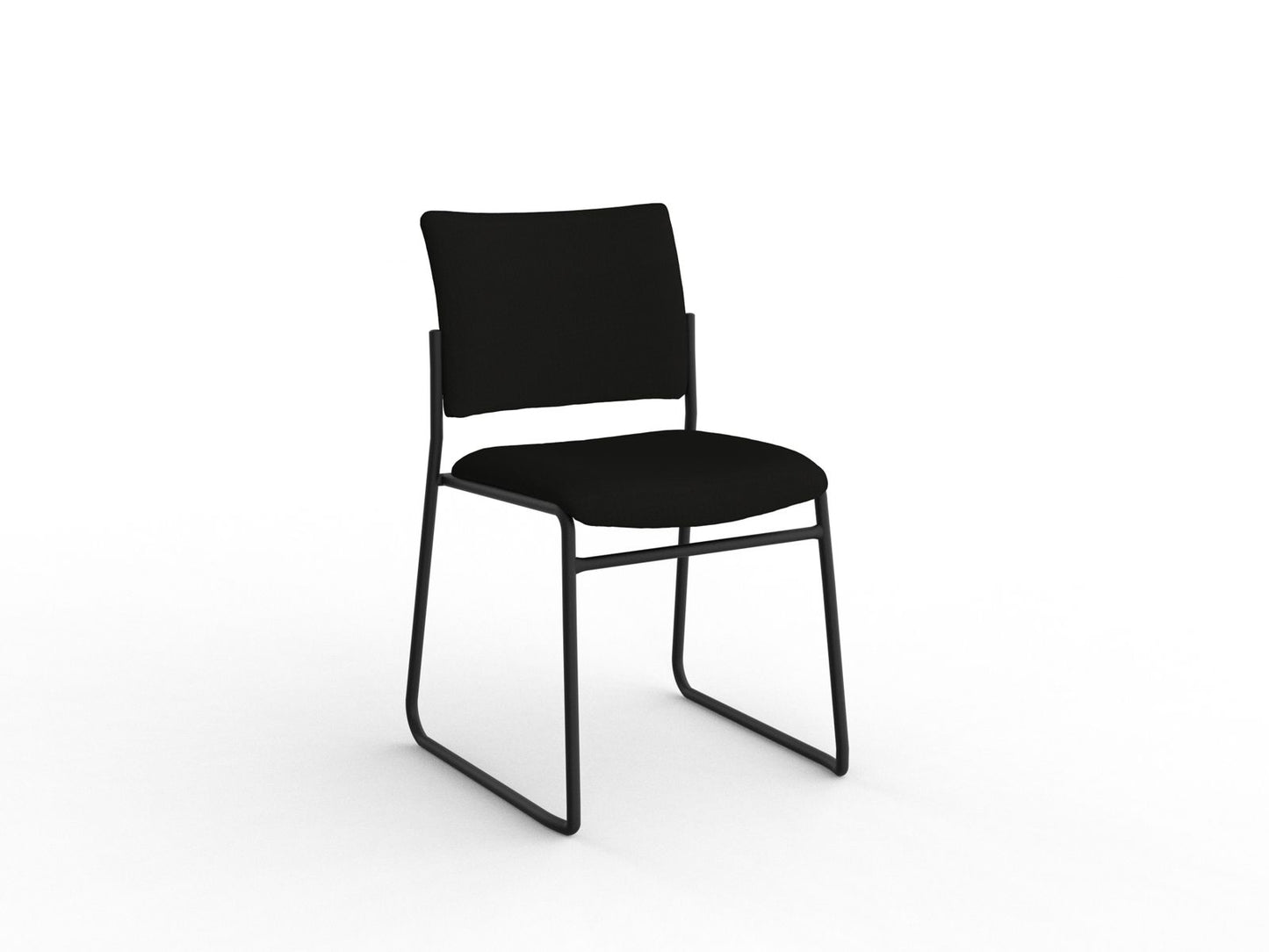 Jump Skid Black Fabric Visitor Chair