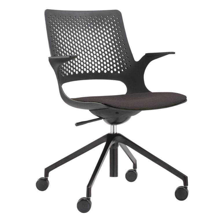 Konfurb Harmony 4 Star Office Chair - Black (black seat)