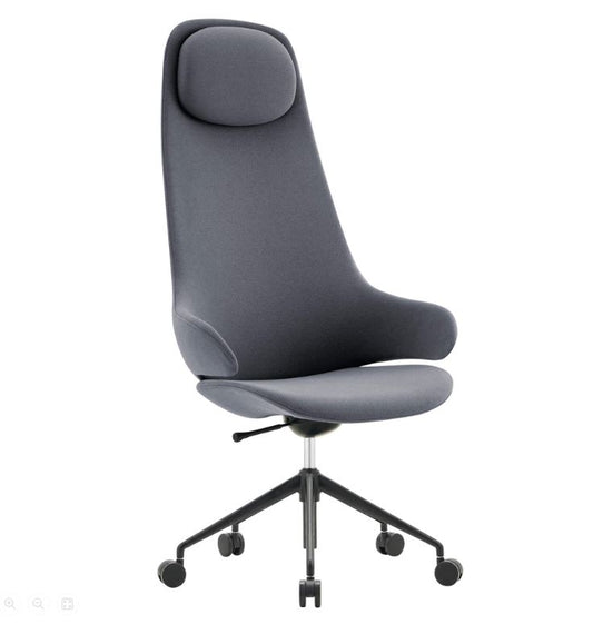 Konfurb Orbit High Back 5 Star Swivel Base with Charcoal Fabric or Black PU Upholstery
