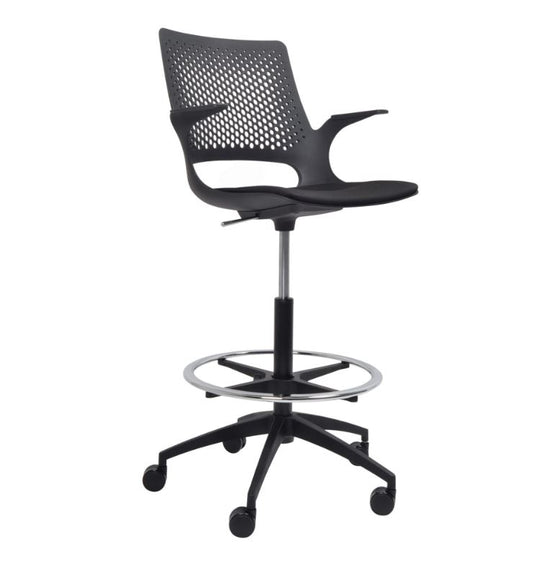 Konfurb Harmony Drafting Office Chair - Black (black seat)