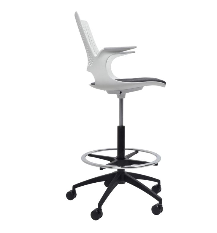 Konfurb Harmony Drafting Office Chair - Light Grey (charcoal seat)