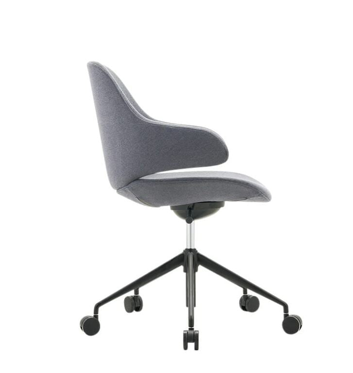 Konfurb Orbit Mid Back 5 Star Swivel Base with Charcoal Fabric or Black PU Upholstery