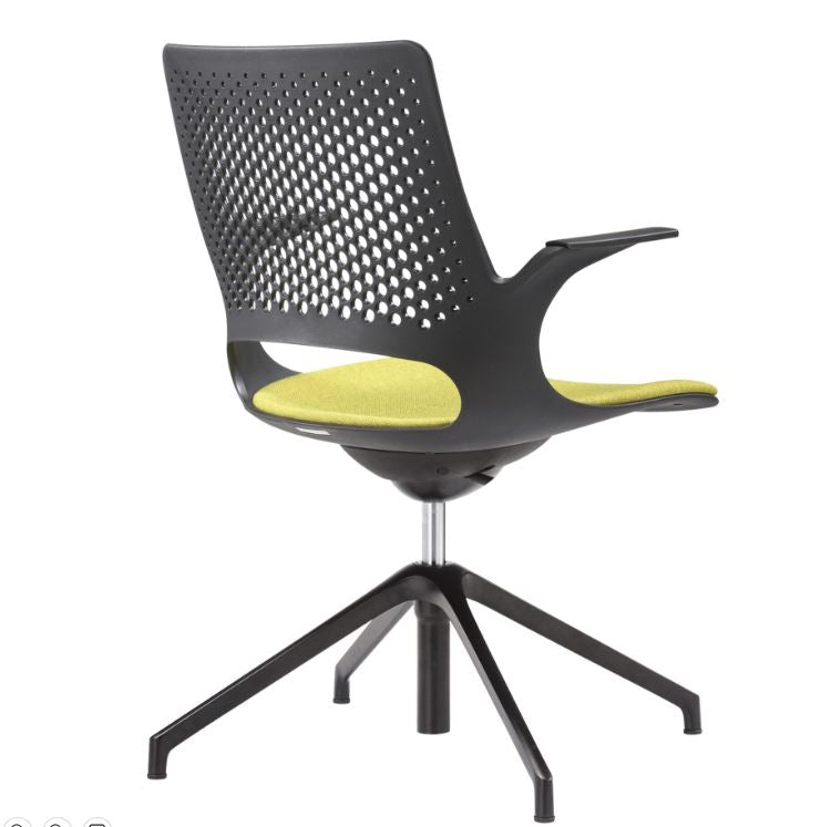 Konfurb Harmony 4 Star Office Chair - Black (black seat)