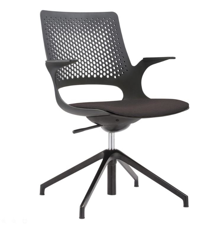 Konfurb Harmony 4 Star Office Chair - Black (black seat)