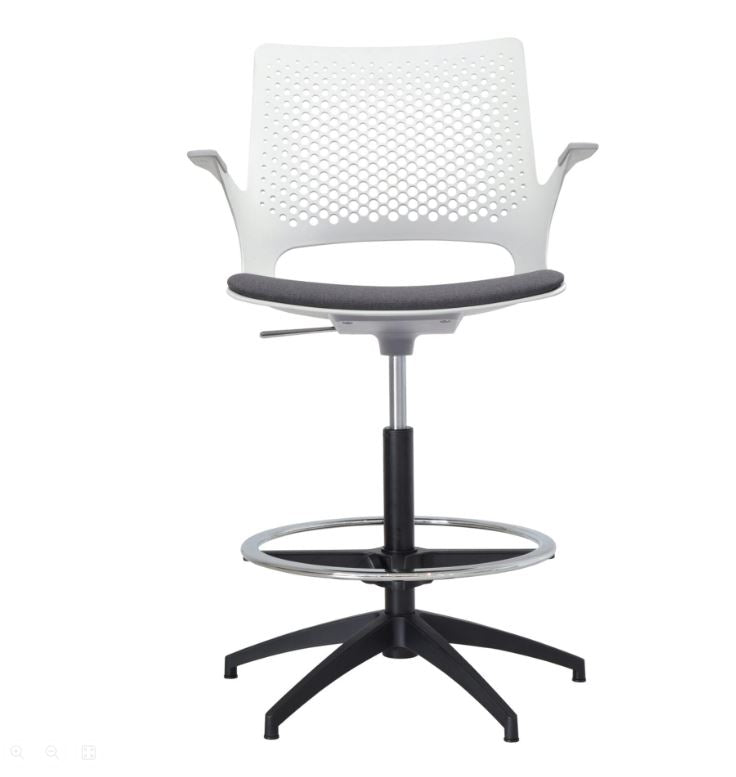 Konfurb Harmony Drafting Office Chair - Light Grey (charcoal seat)