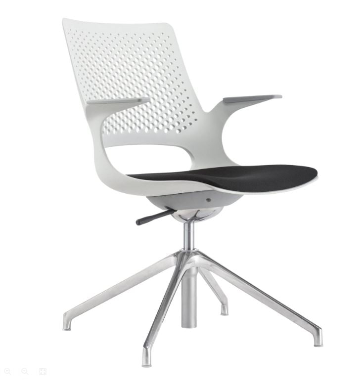 Konfurb Harmony 4 Star Office Chair - Light Grey (charcoal seat), Al Base