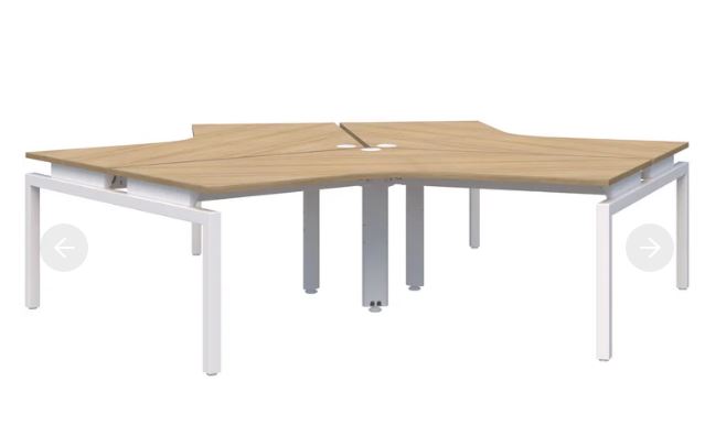 Balance 120° 3 White Pod Desk 1350x1350/800