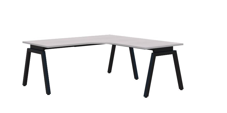 Angle 90° Corner Workstation Black Desk 1800X1800X800 (Left Hand Return)
