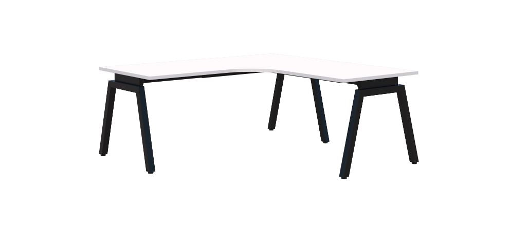 Angle 90° Corner Workstation Black Desk 1800X1800X800 (Left Hand Return)