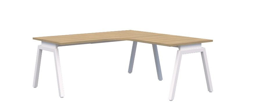 Angle 90° Corner Workstation White Desk 1800X1800X800 (Left Hand Return)