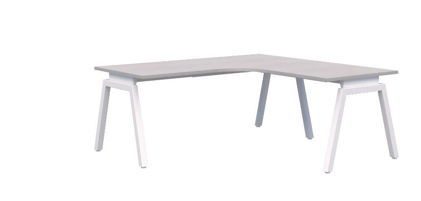 Angle 90° Corner Workstation White Desk 2000X2000X800 (Left Hand Return)