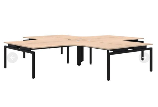 Balance 90° 4 Pod Black Desk 1800*1800/700