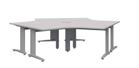 Energy 120° Silver Desk - 3 Pod 1200x1200x700mmD