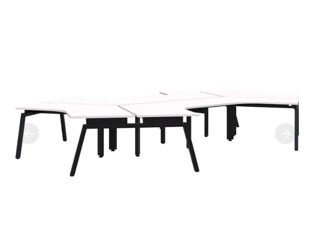 Balance Angle 120° 6 Pod Black Desk 1350*1350/800